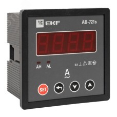 Амперметр цифровой на панель 72х72 квадратный вырез однофазный в коротком корпусе PROxima