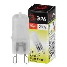 Лампочка галогенная ЭРА G9-JCD-40-230V-FR G9 40Вт капсула матовая теплый белый свет