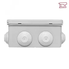 Коробка распределительная КМР-030-014 с крышкой (100х100х50) для прямого монтажа, 10 мембр. вводов серая IP55 розн. стикер EKF
