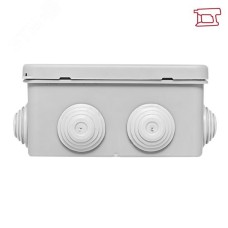 Коробка распределительная КМР-030-014 с крышкой (100х100х50) для прямого монтажа, 10 мембр. вводов серая IP55 розн. стикер EKF