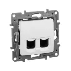 Розетка компьютерная двойная RJ45 категория 5Е UTP белый ETIKA