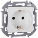 Розетка 1-местная с заземлением с защитными шторками 16А белый INSPIRIA