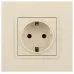 14-2101-02 ЭРА Розетка 2P+E Schuko, 16A-250В, IP20, Эра Elegance, сл.кость (10/100/2100)