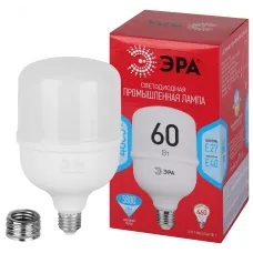 Лампа светодиодная ЭРА RED LINE LED POWER T120-60W-4000-E27/E40 R E27/E40 R 60 Вт колокол нейтральный белый свет