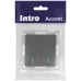 Выключатель Intro Accent 6-105-07 двойной с подсветкой, 10А-250В, IP20, СУ, AL/CU, графит