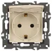 14-2103-02 ЭРА Розетка 2P+E Schuko со шторками с крышкой, 16A-250В, IP20, Эра Elegance, сл.кость (10