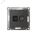 ATLASDESIGN РОЗЕТКА двойная ТВ + компьютерная RJ45, кат. 5Е, БАЗАЛЬТ
