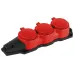 Колодка ЭРА KX-3e-RED-IP44 каучуковая с заземлением 3 розетки 16A IP44 красная