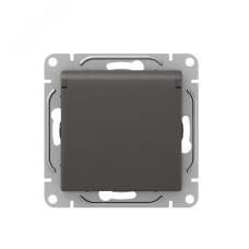 Механизм розетки  16А  IP44  с заземлением  со шторками  c крышкой  мокко Эпика EKF