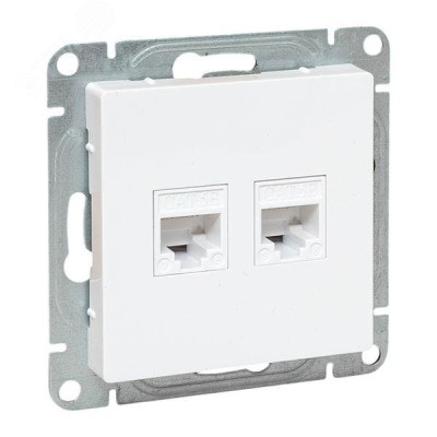 Эпика Механизм розетки RJ45 - 2шт (cat5) белый EKF