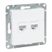 Эпика Механизм розетки RJ45 - 2шт (cat5) белый EKF Эпика Механизм розетки RJ45 - 2шт (cat5) белый EKF