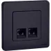 Розетка компьютерная двойная RJ45 категория 5Е UTP антрацит INSPIRIA