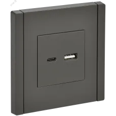 FORTE&PIANO Розетка USB A+C 3,1А FP350 серый IEK
