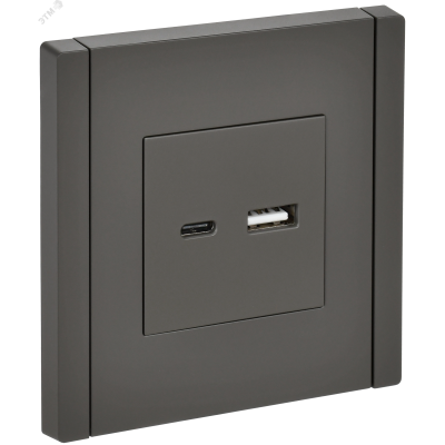 FORTE&PIANO Розетка USB A+C 3,1А FP350 серый IEK
