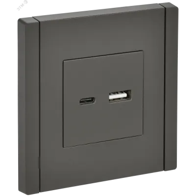 FORTE&PIANO Розетка USB A+C 3,1А FP350 серый IEK