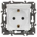 14-2103-01 ЭРА Розетка 2P+E Schuko со шторками с крышкой, 16A-250В, IP20, Эра Elegance, белый (10/10