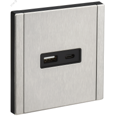 FORTE&PIANO Розетка USB A+C 18Вт FP751M металл никель IEK