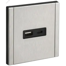 FORTE&PIANO Розетка USB A+C 18Вт FP751M металл никель IEK