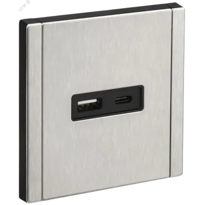 FORTE&PIANO Розетка USB A+C 18Вт FP751M металл никель IEK