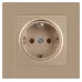 Розетка Intro Accent 6-202-04 2P+E Schuko, 16А-250В, IP20, СУ, шампань