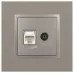 Розетка ЭРА Elegance 14-3110-16 RJ45+TV, титан