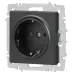 Розетка Intro Accent 6-202-07 2P+E Schuko, 16А-250В, IP20, СУ, графит