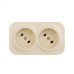 Розетка 2-местная для открытой установки без заземления без защитных шторок с предварительным подключением 16А слоновая кость QUTEO