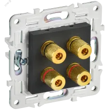 SKANDY Аудиорозетка 4-местная SK-A01G графит IEK