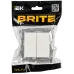 BRITE Выключатель 2-клавишный проходной 10А безвинтовое крепление ВС11-2-6-БрБ белый IEK