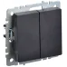 BRITE Выключатель двухклавишный проходной 10А ВС10-2-6-БрЧ черный BRITE Выключатель двухклавишный проходной 10А ВС10-2-6-БрЧ черный