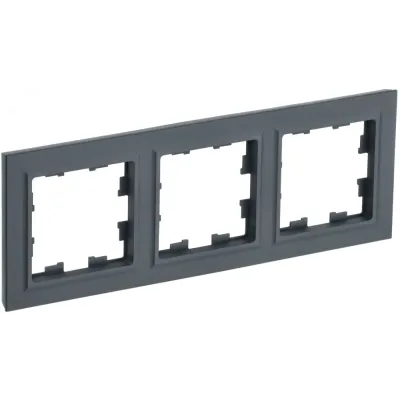BRITE Рамка 3 поста РУ-3-БрГ графит