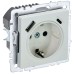 BRITE Розетка с заземлением с защитными шторками 16А с USB A+C 18Вт РЮш11-1-БрЖ жемчуг