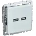 BRITE Розетка USB A+A 5В 3,1А РЮ10-1-БрЖ жемчуг