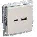 BRITE Розетка USB A+C 18Вт РЮ11-1-БрКр бежевый