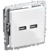 BRITE Розетка USB A+A 5В 3,1А РЮ10-1-БрБ белый