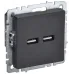 BRITE Розетка USB A+A 3.1А РЮ10-1-БрЧ черный