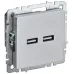 BRITE Розетка USB A+A 3.1А РЮ10-1-БрА алюминий
