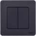 Выключатель 2-клавишный с подсветкой/индикацией 10АХ безвинтовое крепление антрацит INSPIRIA