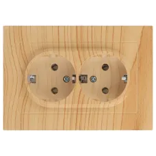Розетка Intro Accent 6-205-11 2X2P+E Schuko, 16А-250В, IP20, СУ, AL/CU, сосна
