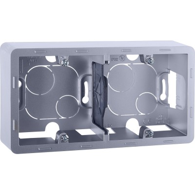 Коробка для накладного монтажа 2-местная алюминий INSPIRIA