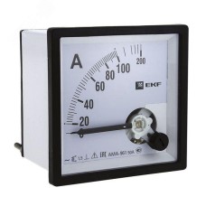 Амперметр аналоговый на панель 96х96 квадратный вырез 1000А трансформаторное подключение PROxima AM-A961