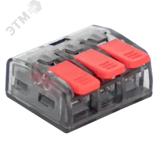 Клемма СМК 221-413 3 отверстия 0.2-4.0 мм2 (100шт.) EKF PROxima