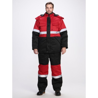 Костюм зимний Профи-Норд (тк.Смесовая,250) п/к, черный/красный,44-46,170-176