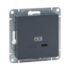 Механизм розетки USB-С  быстрая  графит Эпика EKF