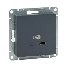 Механизм розетки USB-С  быстрая  графит Эпика EKF