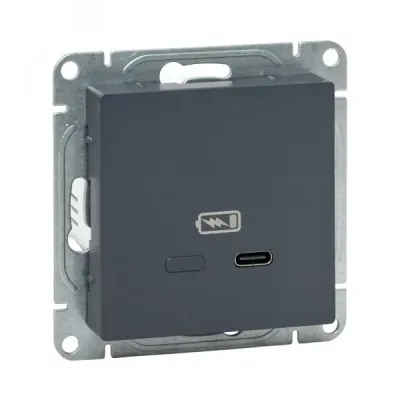 Механизм розетки USB-С  быстрая  графит Эпика EKF