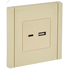 FORTE&PIANO Розетка USB A+C 3,1А FP450 ваниль IEK