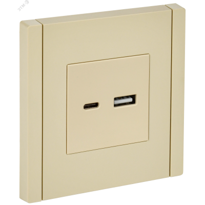 FORTE&PIANO Розетка USB A+C 3,1А FP450 ваниль IEK