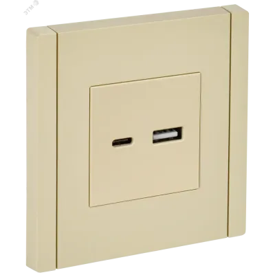 FORTE&PIANO Розетка USB A+C 3,1А FP450 ваниль IEK