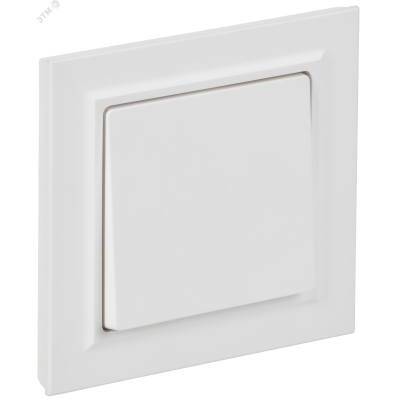 BRITE Выключатель 1-клавишный 10А в сборе ВСР10-1-0-БрАБ арктический белый IEK